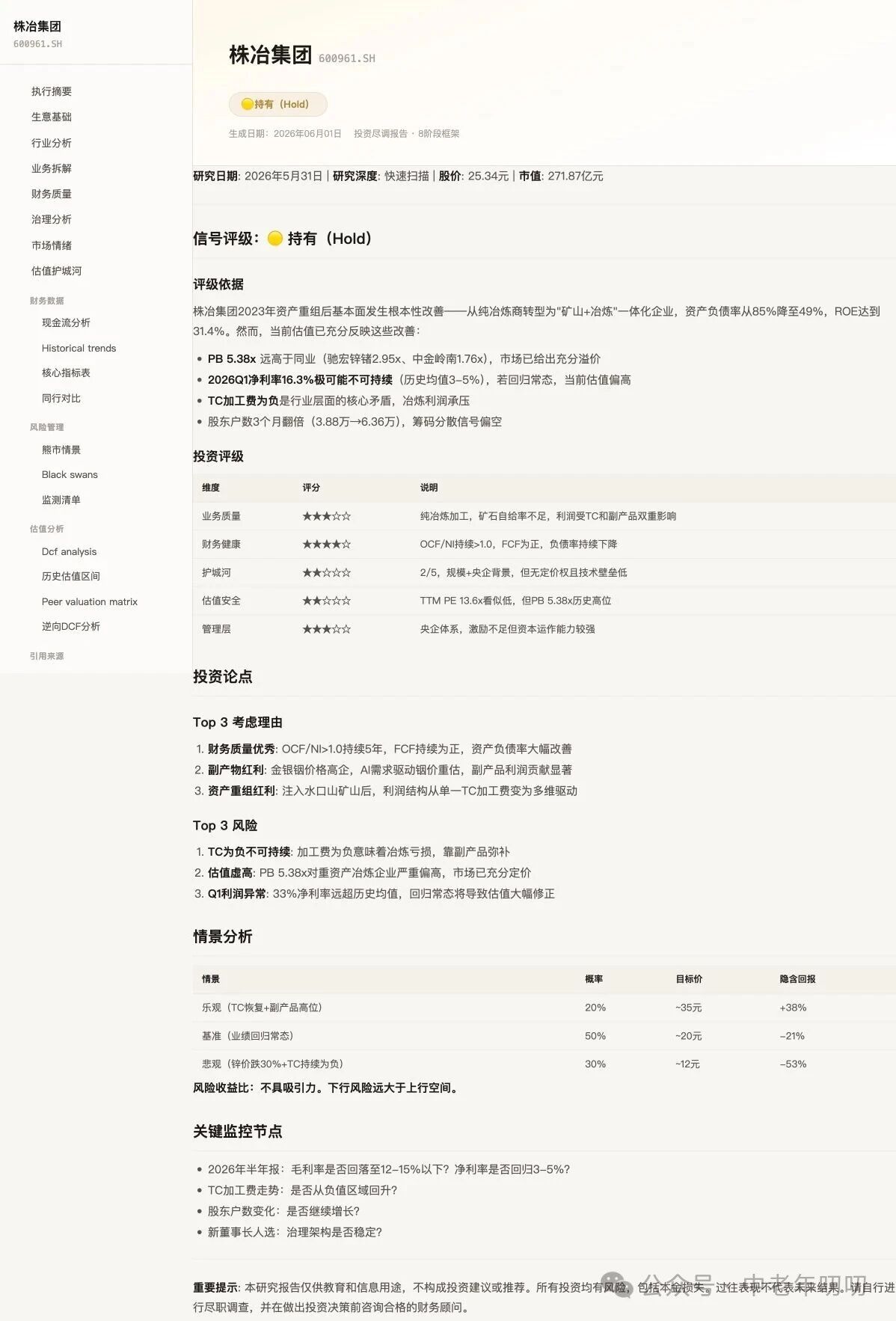 PEG专题作业之一：虽然PEG极低，但不具吸引力的株冶集团：原文配图 01